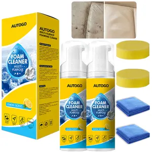 150ML Multi-Enzyme Foam Cleaner Spray, Car Interior Cleaner Kit with Sponge & Towel, All Purpose Deep Cleaning Foam for Leather Seats, Dashboard, Windows, Kitchen Grease, Bathroom Tiles & Sofa Upholstery