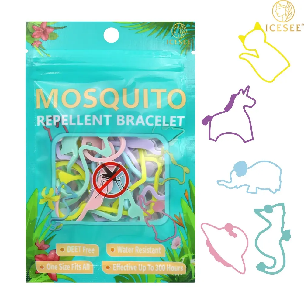 ICESEE Kids Animal Shaped Citronella Bracelets, Cute Waterproof Silicone Wrist Bands, DEET-Free Long Lasting Scent for Outdoor Adventures B