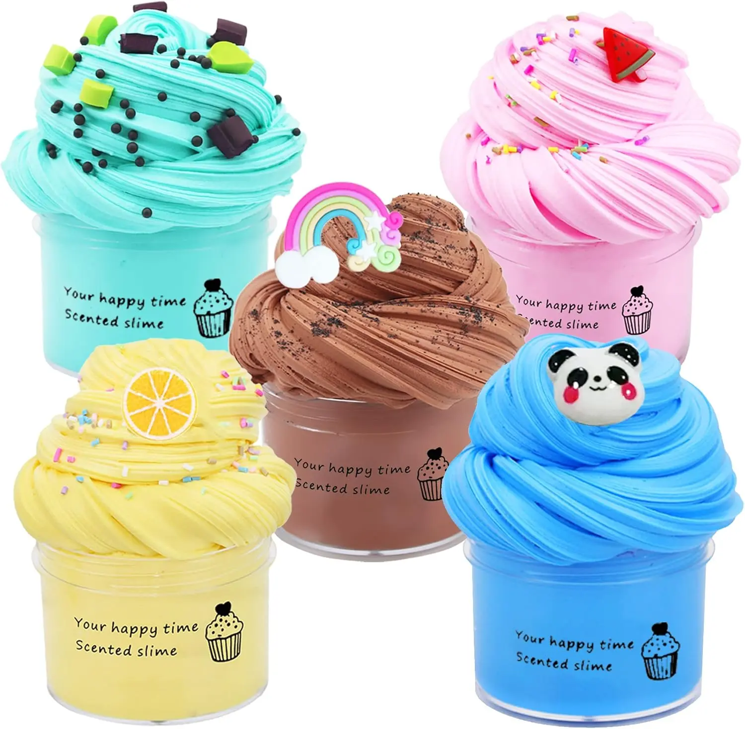 Valentine's Day Gift 5 Pack Butter Slime Kit,Birthday Gifts for Kids,Party Favor for Girls & Boys,Non Sticky,Super Soft Sludge Toy
