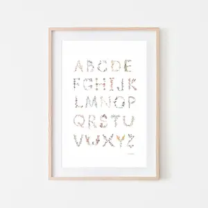 Alphabet Floral Poster