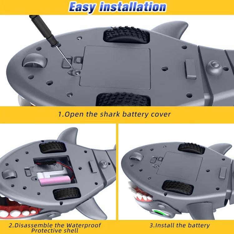 Remote Control Shark Toy, RC Shark Robot with Interactive Biting Action, Rechargeable Fun Toy Gift for Kids