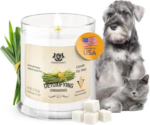 Pet Odor Eliminator Candle Detoxifying Lemongrass Scented Candle, Calming Candles Aromatherapy for Home Decor, Soy Wax Pet Candles Odor Eliminator for Animal Lover, Aromatherapy by Gerrard Larriett Gerrard Larriett Aromatherapy Pet Care