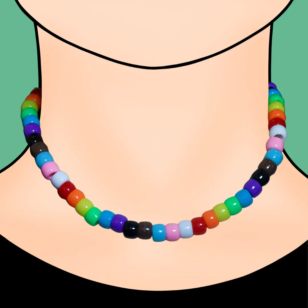 LGBTQ+ Pride Kandi Bead Necklaces and Chokers Handmade for Pride Concerts Raves and More | Moss And Moths