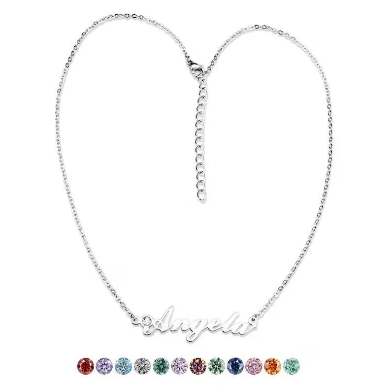 Custom Name & Birthstone Necklace