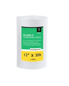 12 inch x 30 ft Bubble Cushioning Wrap, Perforated Every 12" Protective Packing Moving & Shipping Supplies for Boxes & Fragile Items