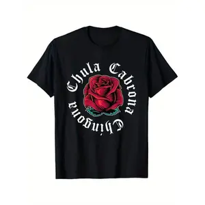 funny vintage graphic Womens Mexicana Chicana Mexican Chula Cabrona Chingona T-Shirt Men'S Crew Neck Fashionable Comfortable And Versatile