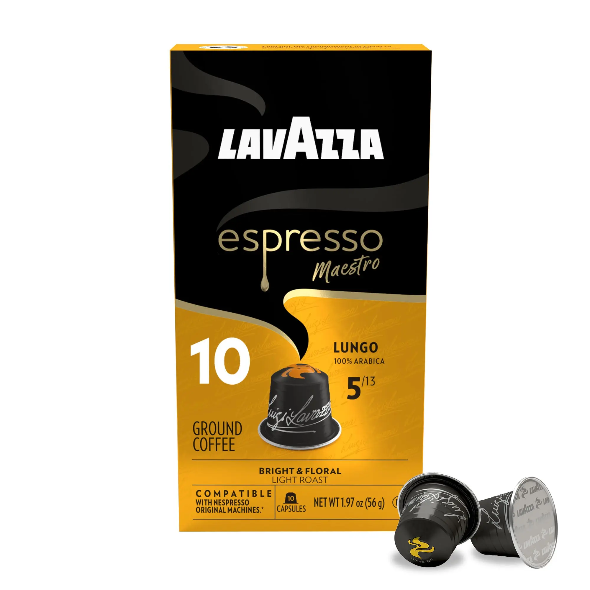 Lavazza Espresso Maestro Lungo Aluminum Compatible Capsules