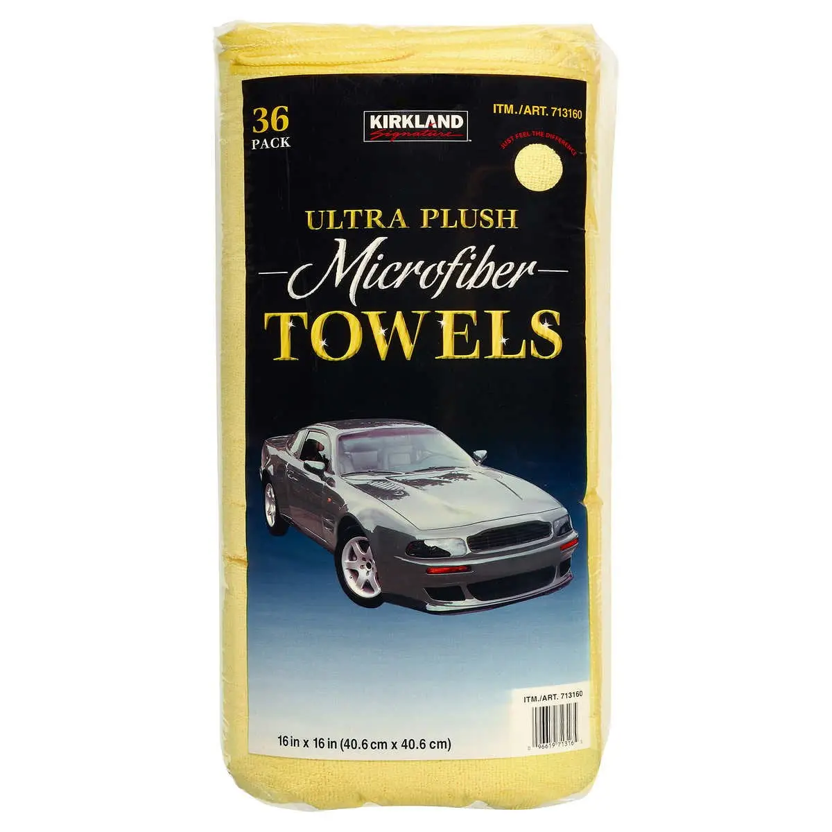 Kirkland Signature Ultra High Pile Premium Microfiber Cleaning Towels - Soft Yellow Towels for Daily Wiping, 36 Pieces (Pack of 1), Model 713160