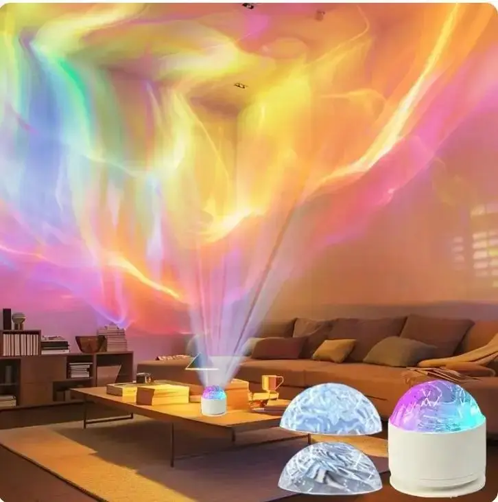 Aurora Projector Night Light, USB Powered 2 In 1 Aurora Projector Night Light with Remote Control, Decorative Light for Bedroom, Party, Home and Office, Audio