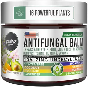 Puriya Antifungal Balm for Itchy Cracked Skin Relief Extra Strength Cream with Tea Tree Oil for Athlete's Foot Jock Itch & Ringworm 57g - Moisturizers
