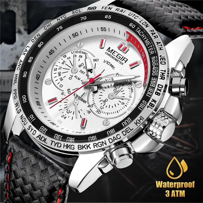 Waterproof Durable  Men's Stainless Steel Analog Sports Quartz Wrist Watch
