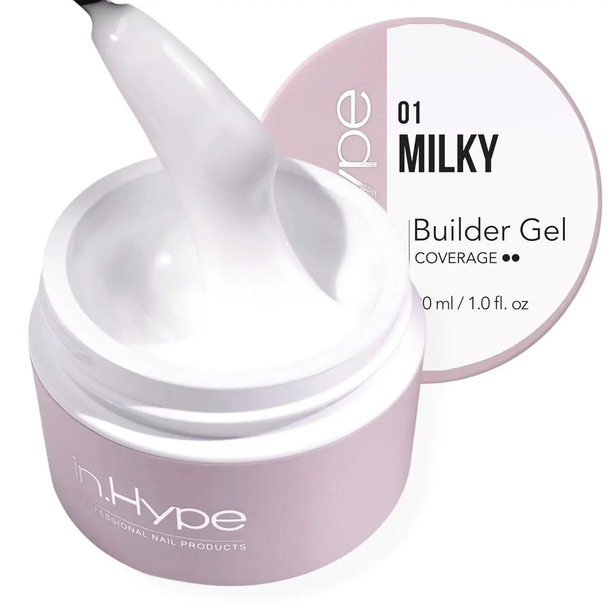 UV/LED Professional Hard/Builder Gel for Nail Extension/Strengthening/Overlays File Off (Milky #1)