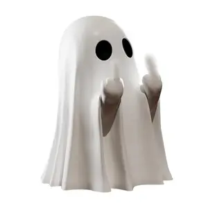 Halloween Ghost Figurine-Spooky Resin Middle Finger Ghost Statue, Cute Ghost Decor for Halloween Decorations, Porch and Indoor Spooky Home Decor (Middle Finger Ghost (1Figurine))