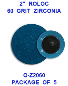 2  INCH  ZIRCONIA  ROLOC  60  GRIT  (5PACK)