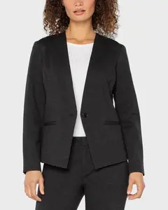 Collarless Fitted Blazer