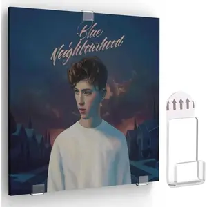 Vinyl Record Wall Mount Display Holder 4 Set 12Pcs Self Adhesive Acrylic Shelf for Album Covers Single LP No Screws No Drills Sleek Invisible Design