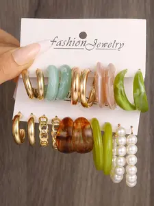 Women's Earring Set, 20pcs Ring Design, Plain Style, Elegant Minimalist Earrings, All-Season Wear, No Choking Hazard, Perfect for Daily Use