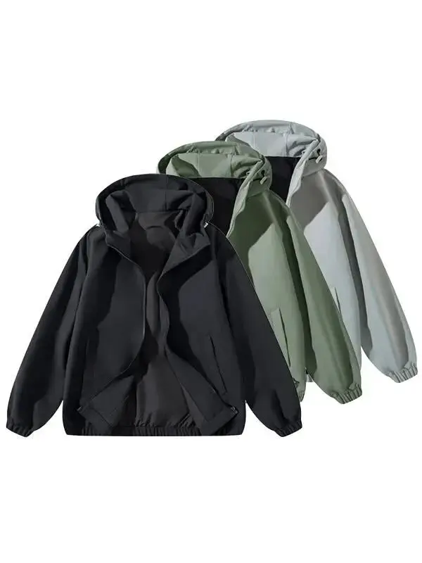 Women's Water-Resistant Windproof Jacket , Lightweight Softshell Long-Sleeve Lady's Coat with Adjustable Hood, Elastic Cuff, Comfortable Casual Windbreaker﻿ summerwins