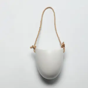 Aesthetic Wall-mounted Flower Pot Half Wall Ceramic Green Plant Free Perforation Balcony, Cute Plant Pot, Minimalistic home decor, Home finds, Clean girl Home, Hanging Succulent