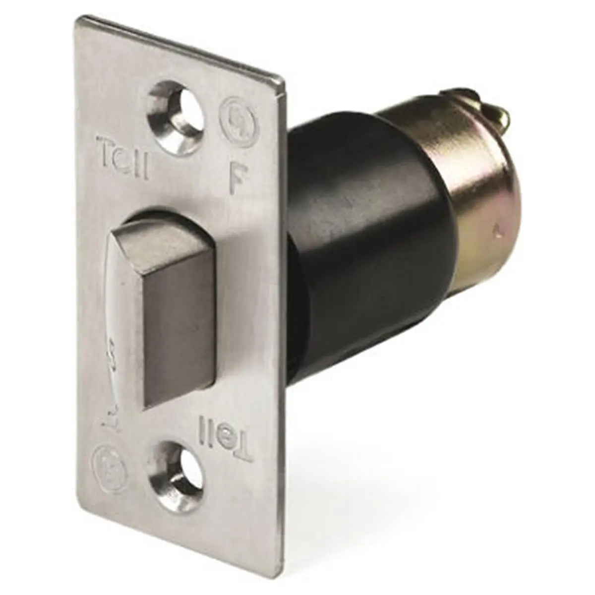 Tell Manufacturing CL100185 Grade 2 Latch Bolt - 2.25 in. Backset, 2-3/8 in. Compatibility - Unguarded - Satin Stainless Steel - For Privacy & Passage - Use with Lever Handle or Ball Knob