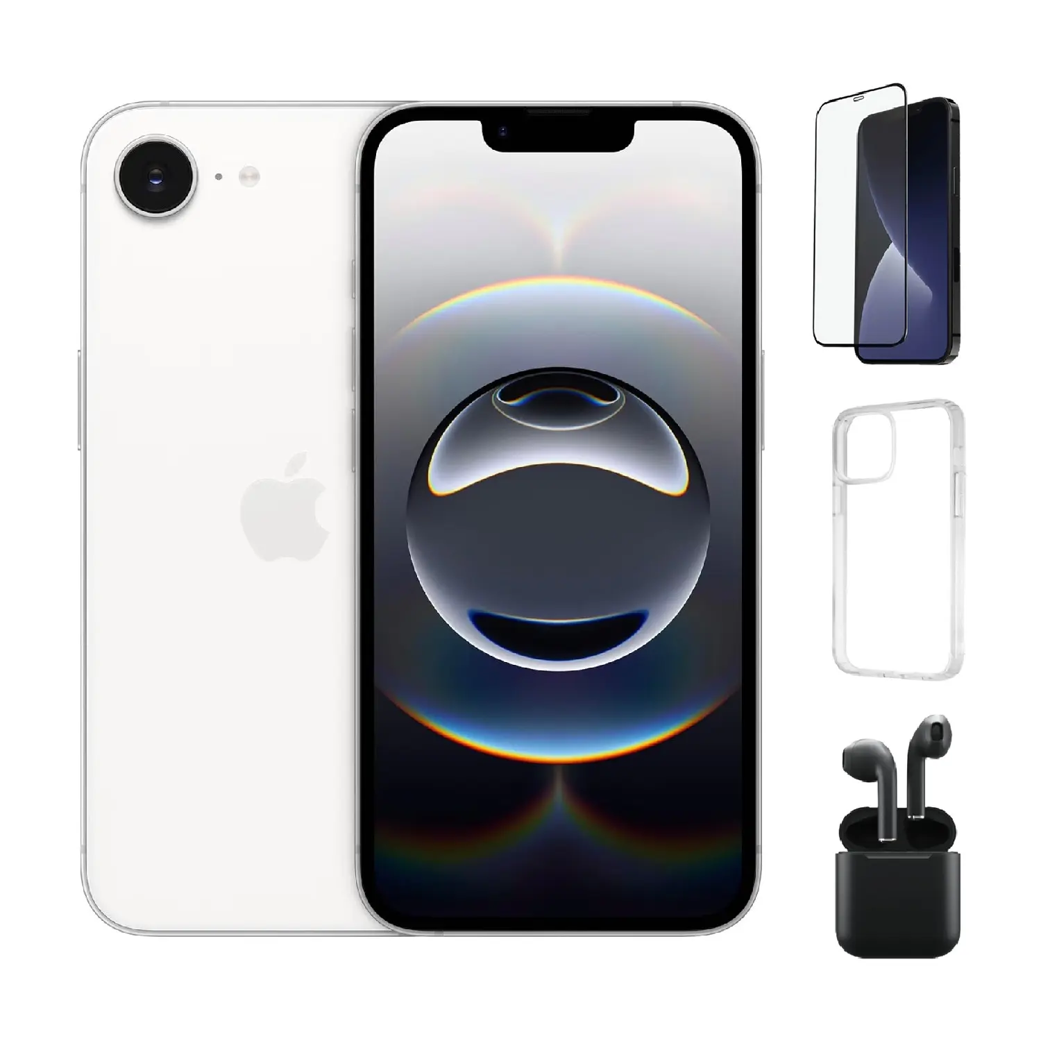 Refurbished iPhone 16e (Unlocked)-Good Condition with Case, Wireless Earbuds,Tempered Glass Screen Protector & 1 Year Warranty A3212