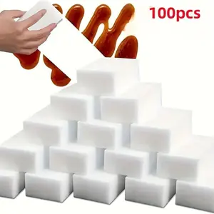 100pcs, Magic Wipe Sponge, Melamine Foam Sponge, Household Cleaning Sponge, Dish Sponge, Dishwashing Sponge, Kitchen Cleaning Sponge, Car Wash Sponge, Kitchen Sponges, Used for Sink, Oven, Stove, Bathroom, Shower, Tile, Cleaning Supplies, Cleaning Tools