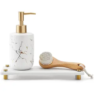 Stone drying tray, gold sink storage mat, absorbent faucet mat for kitchen sink organizer, diatomite bathroom countertop coaster, soap rack, sponge holder, beige 10inchx4inch