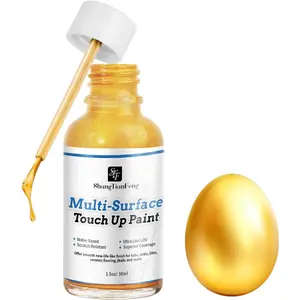 Gold paint high-gloss multi-surface rich gold paint is suitable for metal, wood, cast iron, plastic, canvas, electrical appliances, acrylic, enamel, furniture scratch repair and artistic handicrafts. Artistic gold foil 30ml/1.5oz quick-drying acrylic