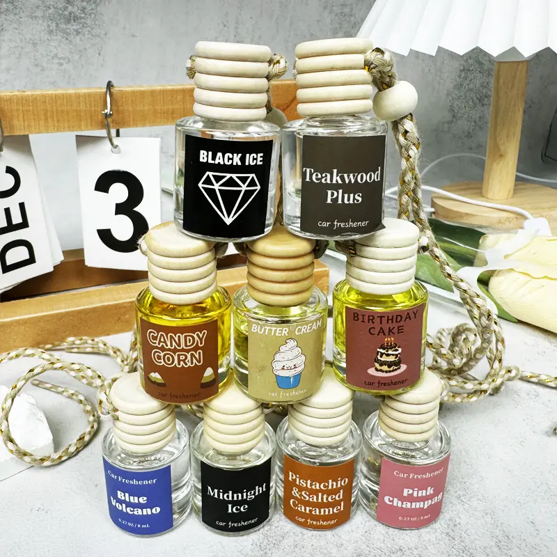 8ML Hanging Scent Oil Diffuser, Natural Fruit Juicy Perfume, Long Lasting Fragrance, 3 Scents Car Air Freshener for Home & Car