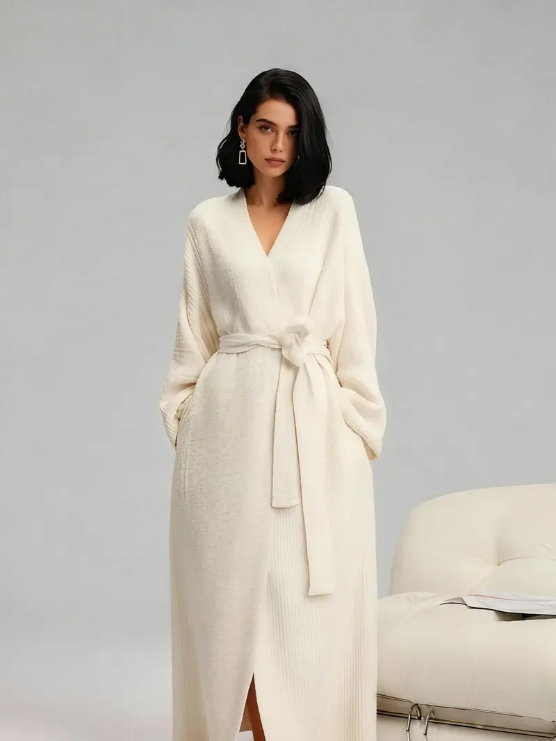 【COZY Soft Plush Feel】Women's Double-Sided Fleece Robe｜Thickened Long Plush Loungewear｜Warm Flannel Pajamas for Fall & Winter｜Soft, Cozy, and Wearable Indoors & Outdoors