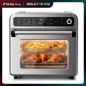Kismile 18QT/25QT Air Fryer Toaster Oven Combo, 12-in-1 Programmable Convection Ovens, 70–450℉ Adjustable Temperature, Bake, Roast, Reheat, Broil, Fits 8-10″ Pizza, Complete Accessories Included
