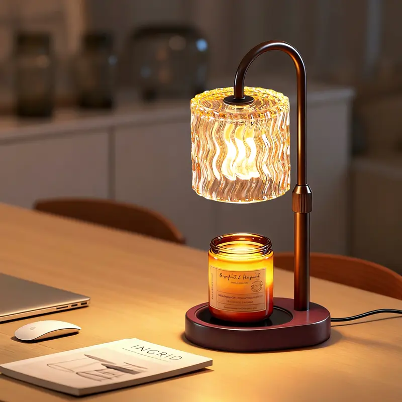 Homelist Candle Warmer Lamp, Adjustable Height for Home Decor,  Holiday Gifts, Vintage Candle Warmer Dimmable with Timer, GU10 Bulb, Table Lights for Bedroom, Tea Room, Rest Room