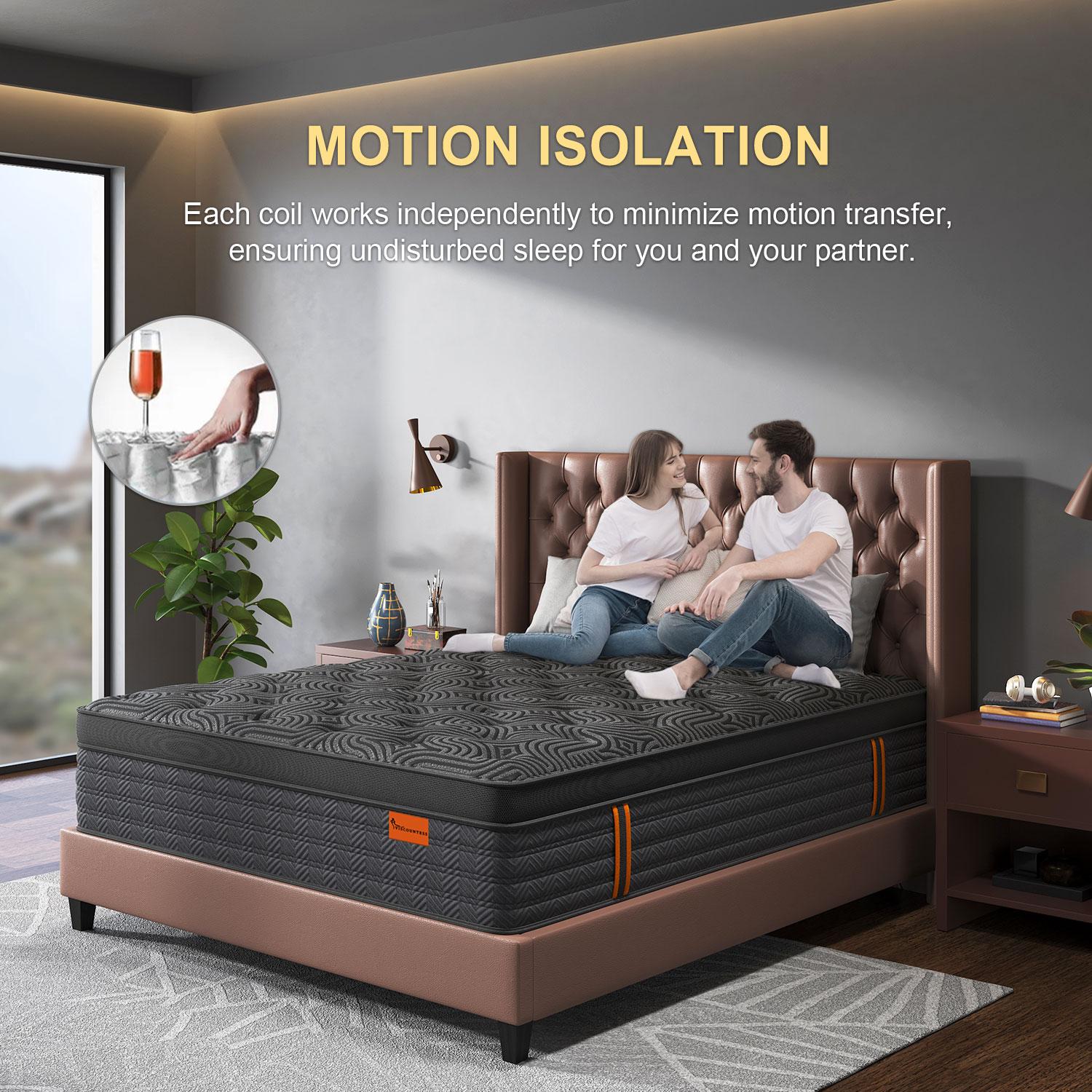 Gel Memory Foam  Hybrid Pocket Spring Twin Full Queen King Bed  In A Box, Euro Top Medium Firm For Back & Lumbar Support, Individual Pocket Spring Bed For Motion Isolation & Fiberglass Free mattress  clearance