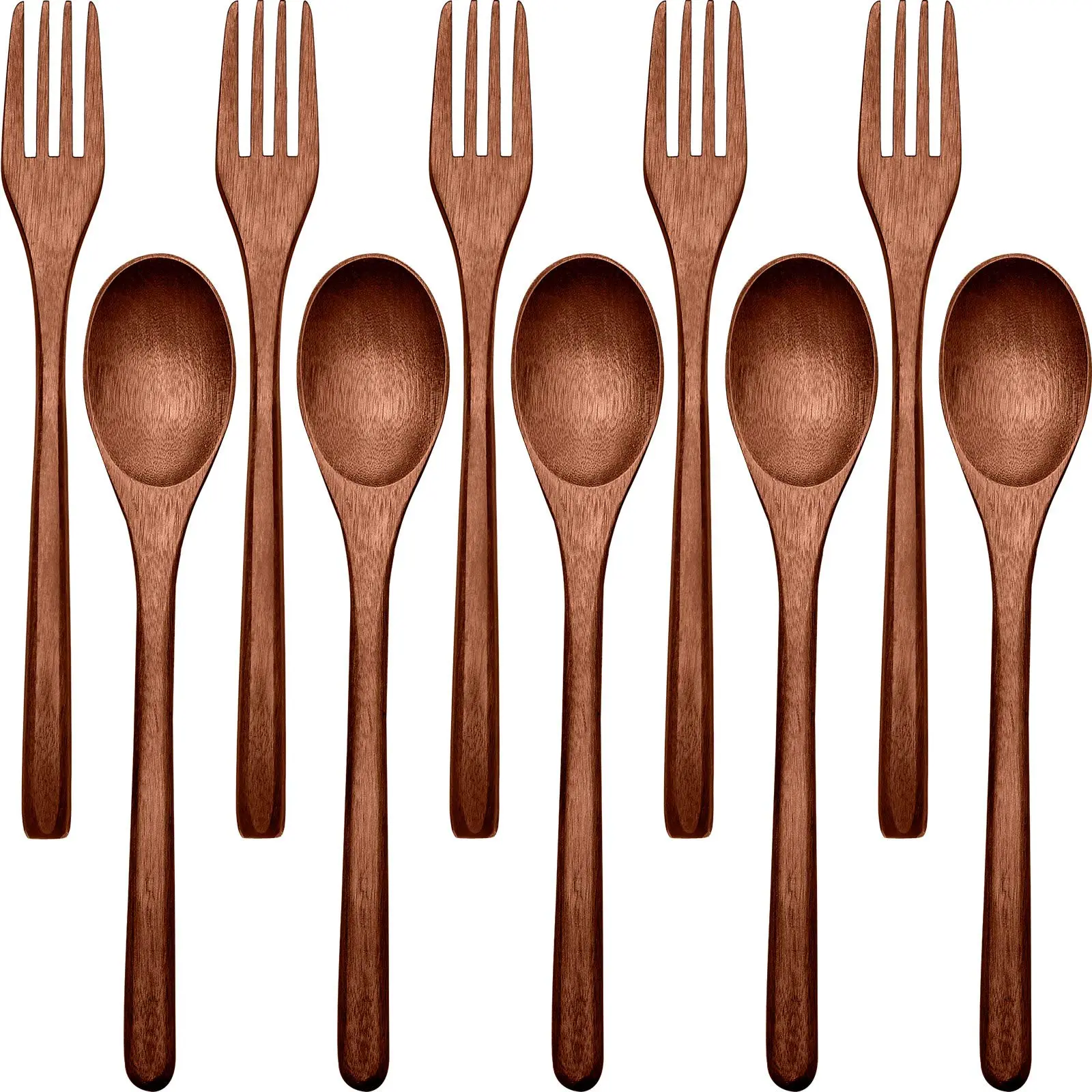 A Set of 24/10 Wooden Spoons Forks Knives Wood Dinner Utensil Set,Reusable Flatware Tableware,Handmade Natural Cutlery,Ideal for Cooking Stirring Eating Kitchenware Home,Father's Day Gift,Summervibes,Hand Tools Kits