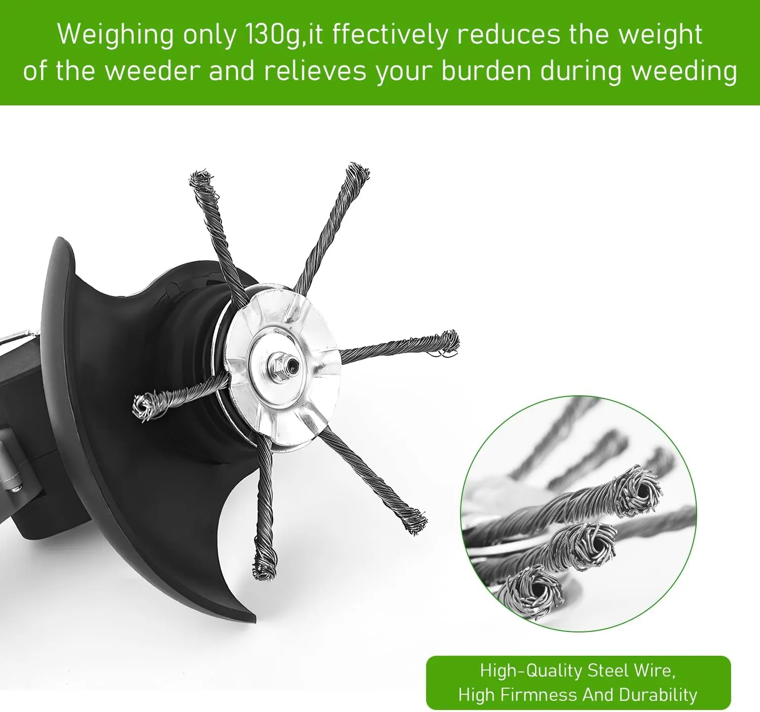 High-Quality Steel Wire Metal Lawn Mower Head - 130g Lightweight Garden Grass Trimmer Power Tool Accessory, Durable Weeding Cutting Blades with All-Season Durability, Power Tool Accessories