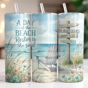 Beach | 20oz Skinny sublimation transfer print out (TRANSFER ONLY, NOT A FINISHED TUMBLER)