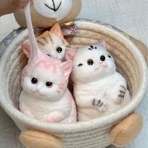 Cute Cat Squishy Toy, Soft Squeeze Stress Relief, Perfect Birthday Gift for Girls, Ideal Desk Decoration, Fun Companion Toy