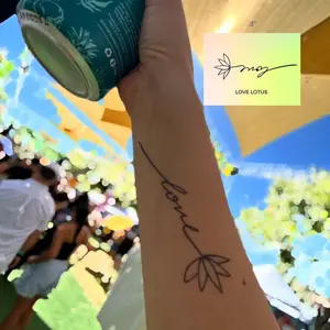 Lotus Tattoo | Love Tattoo | Semi Permanent 2 Week Tattoo | Letter Tattoo | Minimalist Tattoo | SLD Tattoo