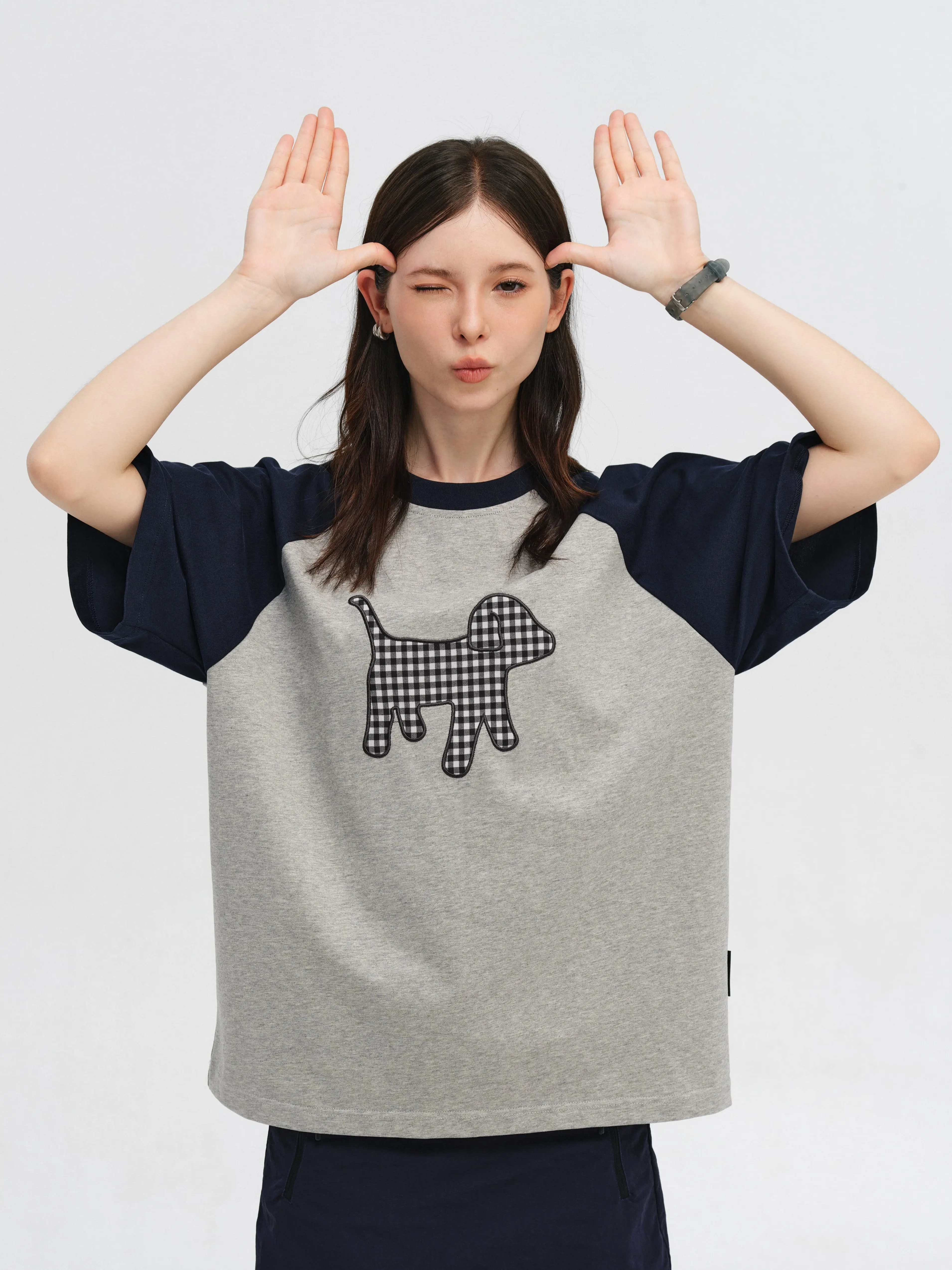 Women's PCLP Vintage Raglan T-Shirt - Oversized Unisex Streetwear Top, Soft Fabric, Plaid, Breathable, Lightweight, Basic, Romantic, Sporty Everyday Wear