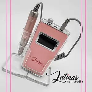 Latinas Nail Studio Electric Nail Drill Machine with Lamp. Rechargeable 35,000RPM Efile for Acrylic Nail, Gel Nail, Press On Nails Portable Nail File (Base Not Include it)