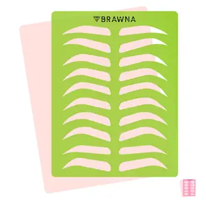 BRAWNA - Eyebrow Practice Stencil with PMU Practice Skin - Tattoo, Microblading Supplies
