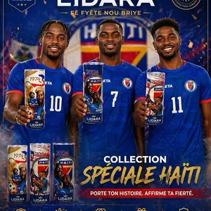Custom 20 oz Stainless Steel Tumbler with Haitian Football Players Design and 1974-2026 Bottle Drinkware