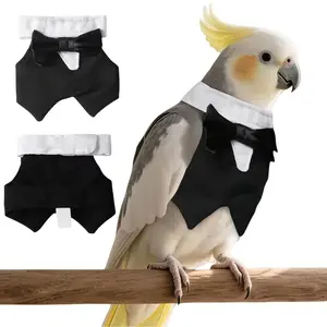 Bird Clothes Parrot Tuxedo Costume Flight Suit Black Formal Outfit Bird Cosplay Photo Prop for Eclectus Budgerigar African Greys Parakeet Conure Cockatiel Love Birds