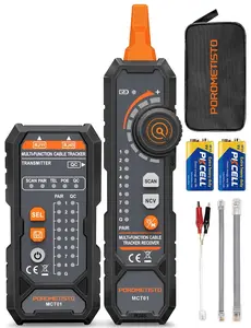 POROMETISTO MCT01 RJ11 RJ45 Cable Tracker POE Network Wire Checker Cable Tester Cat5 Cat6 Test Network Tool Network Line Finder Wire Tracker ，Wire Tracing Telephone Line Status