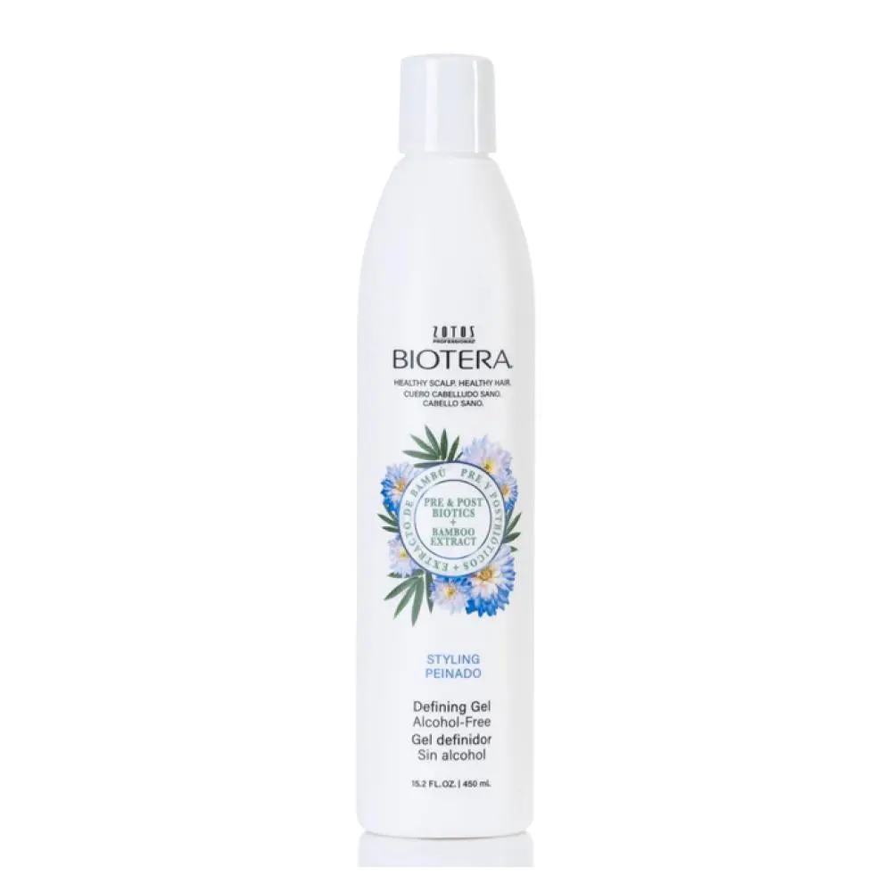 Biotera Gentle Defining Haircare Styling Gel with Coconut Oil & Ginseng for Radiant Shine, Alcohol-Free, Dermatologist-Tested, 15.2 oz (480 ml) for Adults
