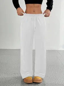 Unisex's Solid Color Sweatpants Bottom, Casual Comfy Loose Fit Pants for Daily Wear, Unisex's Trousers for All Seasons