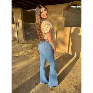 Gemmalee High-Waisted Flare Jeans (medium stone)