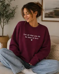 All in Love Crewneck Embroidered, Church Crewneck, Bible Verse Sweatshirt, Worship Crewneck