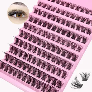 Individual False Eyelashes, 10 Pairs Natural Look Eyelash Extensions, Self Grafting Curl Eyelashes, DIY False Eyelashes, Eye Makeup Enhancement False Eyelashes, High Quality Eyelashes for Women & Girls