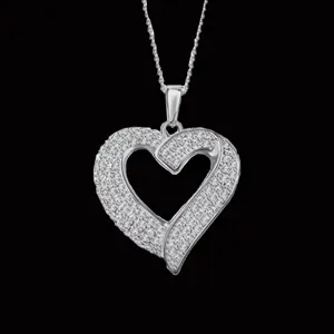 0.50 Ct Natural Diamonds Heart Pendant for Women